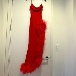Alessandra Rich Feather Maxi Dress (special piece)